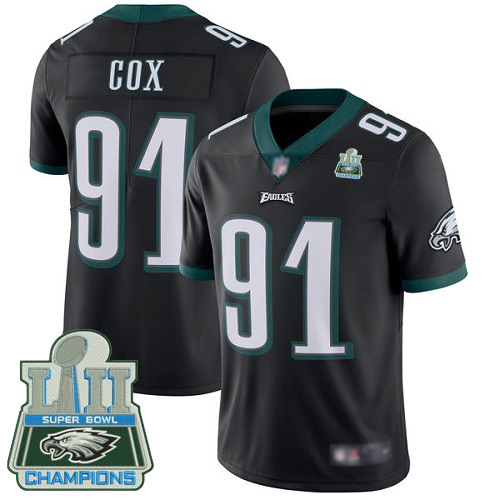 Men Philadelphia Eagles #91 Fletcher Cox Black Alternate Vapor Untouchable NFL Jersey Limited Player Super Bowl 100th